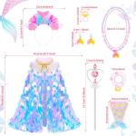 Rainbow Mermaid Dress Up Cape Gift Set for Girls