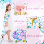 Rainbow Mermaid Dress Up Cape Gift Set for Girls
