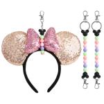 Disney Mouse Ear Headband Holders with Beaded Lanyard