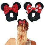 Disney Mouse Ear Velvet Scrunchies with Bow