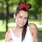 Disney Mouse Ear Velvet Scrunchies with Bow