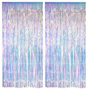 Iridescent Mermaid Party Streamers Backdrop - 2 PCS