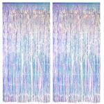 Iridescent Mermaid Party Streamers Backdrop - 2 PCS
