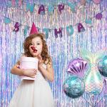 Iridescent Mermaid Party Streamers Backdrop - 2 PCS