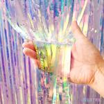Iridescent Mermaid Party Streamers Backdrop - 2 PCS