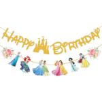 Gold Princess Birthday Banner for Kids' Parties
