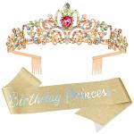 Disney Birthday Girl Tiara, Crown, and Sash Set