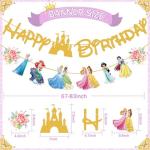 Gold Princess Birthday Banner for Kids' Parties