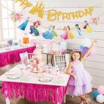 Gold Princess Birthday Banner for Kids' Parties