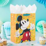 Large Mickey Mouse Birthday Gift Bag with Tissue