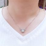 Cute Silver Plated Mouse Pendant Necklace for Women
