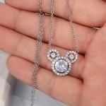 Cute Silver Plated Mouse Pendant Necklace for Women