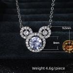 Cute Silver Plated Mouse Pendant Necklace for Women