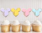 Colorful Disney Mouse Cupcake Toppers - 12 PCS