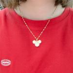 Cute CZ Lady Mouse Pendant Necklace for Teens