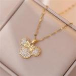 Cute CZ Lady Mouse Pendant Necklace for Teens