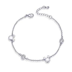 Cute Dainty Mouse Bracelet with Crystal Details