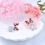 Disney Big Red Bow Sterling Silver Earrings