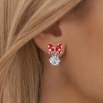 Disney Big Red Bow Sterling Silver Earrings