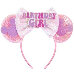 Pink Birthday Mouse Ears Headband for Celebration