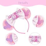 Pink Birthday Mouse Ears Headband for Celebration