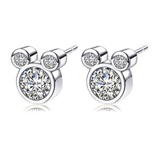 Disney Mouse Stud Earrings with Sparkling Birthstone
