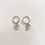 Disney Mouse Huggie Hoop Earrings with Pink CZ