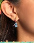 Lilo & Stitch Enamel Hibiscus Hoop Earrings
