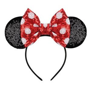 Polka Dot Sequin Minnie Mouse Ears Headband