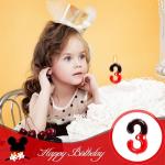 Mickey Mouse Birthday Candles with Number 3