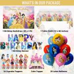 Disney Princess Party Supplies Set with Cake Topper