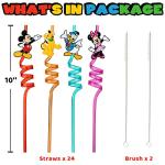 Mickey Mouse Birthday Party Straws - 24 Pack