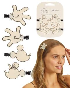 Kitsch Mickey and Minnie Hair Clips - 4 Pack
