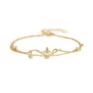 Cute Aladdin Genie Lamp Bracelet in Gold