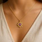 Rapunzel Sun Necklace with Opal Pendant