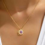 Rapunzel Sun Necklace with Opal Pendant