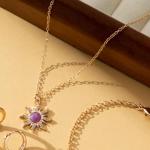 Rapunzel Sun Necklace with Opal Pendant