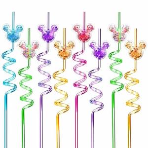 Glitter Mouse Straws for Disney Party Favors