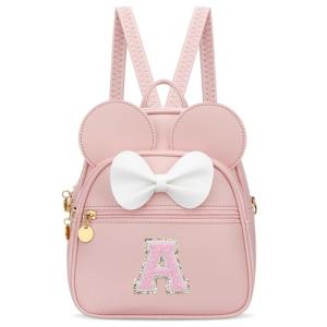 Personalized Pink Mini Backpack with Bow for Girls