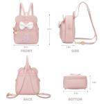 Personalized Pink Mini Backpack with Bow for Girls