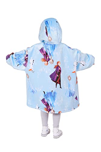 Frozen Blue Oversized Girls' Pullover Hoodie
