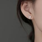 Sterling Silver Post Earrings Star Stud Earrings for Women Teen Trendy Hypoallergenic Small Post Pierced Studs Earrings Jewelry Gifts (3 Stars)