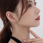 Sterling Silver Post Earrings Star Stud Earrings for Women Teen Trendy Hypoallergenic Small Post Pierced Studs Earrings Jewelry Gifts (3 Stars)