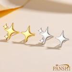 Sterling Silver Post Earrings Star Stud Earrings for Women Teen Trendy Hypoallergenic Small Post Pierced Studs Earrings Jewelry Gifts (3 Stars)
