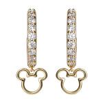 Mickey Mouse Gold Hoop Earrings with Dangle Charm