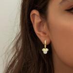 Cute Mickey Bow Dangle Earrings in Silver & Gold