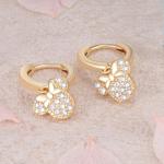 Cute Mickey Bow Dangle Earrings in Silver & Gold