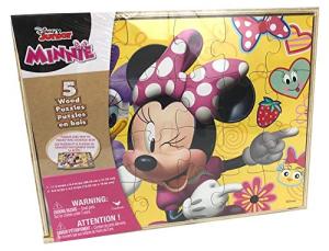 Minnie Mouse Wooden Jigsaw Puzzles with Storage Box