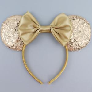 Rose Gold Sequin Mouse Ears Headband for Women