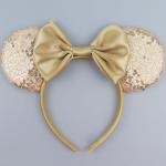 Rose Gold Sequin Mouse Ears Headband for Women